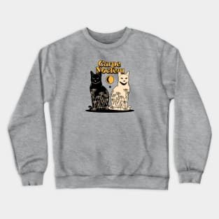 Carpe Noctem Black Cat in yellow Crewneck Sweatshirt